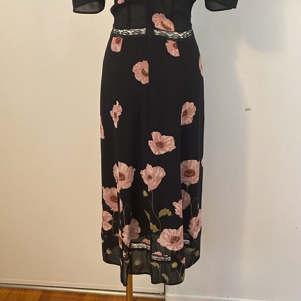 Reformation Black and Pink Floral Alina Dress Size 4 - Picture 11 of 15